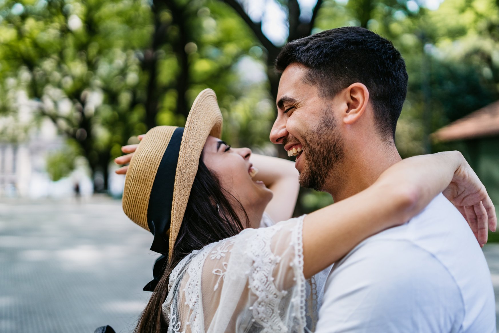 Young couple laughing together